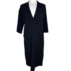 NWT Silence + Noise Black Crepe V-Neck Drop Waist Tunic Dress, Size Medium